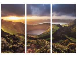 3-piece-canvas-print-azores-sete-cidades-sunset-panorama