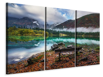 3-piece-canvas-print-bench-by-the-lake