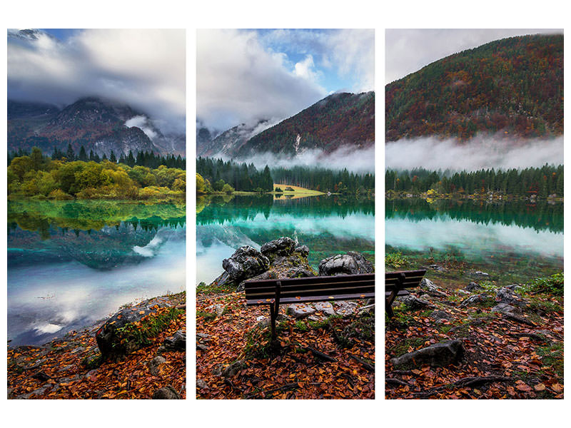 3-piece-canvas-print-bench-by-the-lake