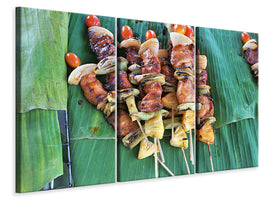 3-piece-canvas-print-grilled-meat-kebab