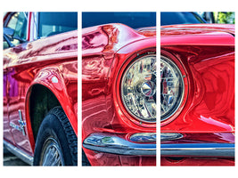 3-piece-canvas-print-red-vintage-car