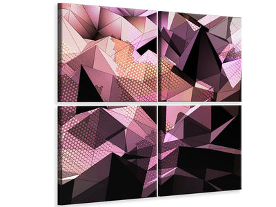 4-piece-canvas-print-3d-crystal-structure