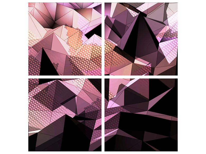 4-piece-canvas-print-3d-crystal-structure