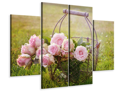 4-piece-canvas-print-a-basket-full-of-roses