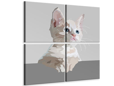 4-piece-canvas-print-artwork-cat