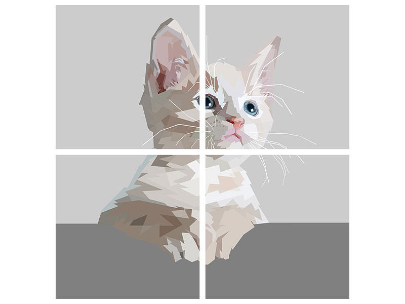 4-piece-canvas-print-artwork-cat