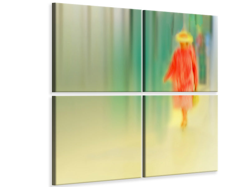 4-piece-canvas-print-dame-in-rot