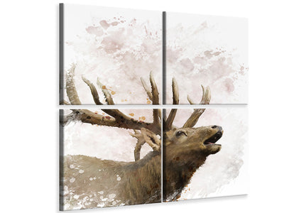 4-piece-canvas-print-elk-painting