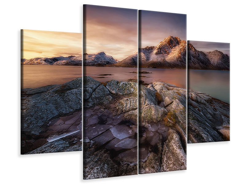 4-piece-canvas-print-frozen-sunrise