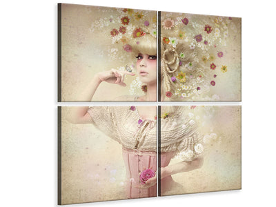 4-piece-canvas-print-girl-of-the-flower-garden-ii