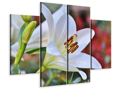 4-piece-canvas-print-magnificent-lily-in-white