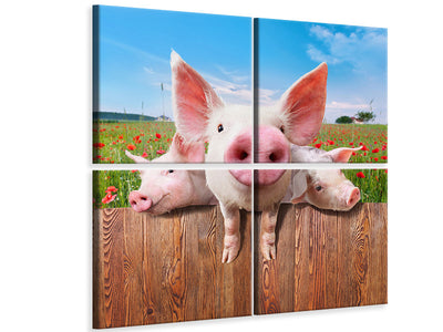 4-piece-canvas-print-pig-in-luck