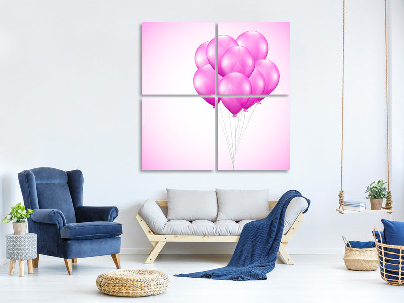 4-piece-canvas-print-pink-balloons