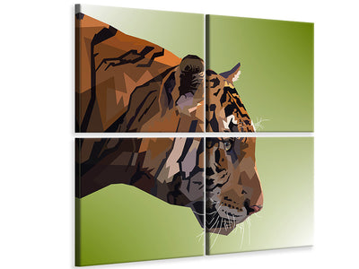 4-piece-canvas-print-pop-art-tiger