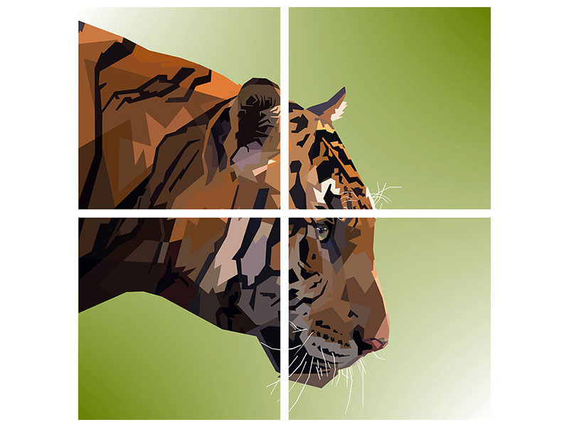 4-piece-canvas-print-pop-art-tiger