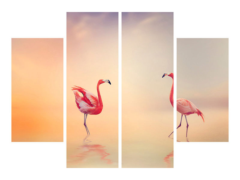 4-piece-canvas-print-romantic-flamingos