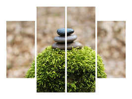 4-piece-canvas-print-stone-pile-on-plant