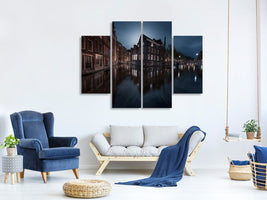 4-piece-canvas-print-the-house-under-the-moonlight