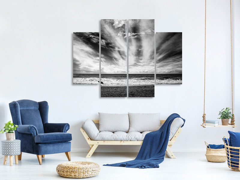 4-piece-canvas-print-the-loneliness-of-a-surfer