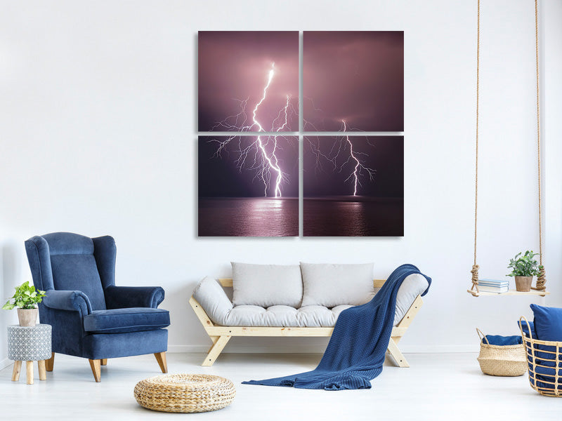 4-piece-canvas-print-thunderbolt-over-the-sea