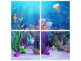 4-piece-canvas-print-underwater-treasure-hunt