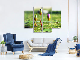 4-piece-canvas-print-water-lilies-in-xl