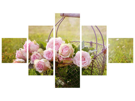 5-piece-canvas-print-a-basket-full-of-roses