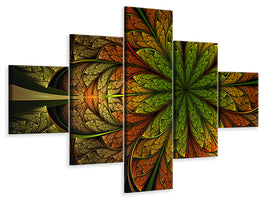 5-piece-canvas-print-abstract-floral-pattern