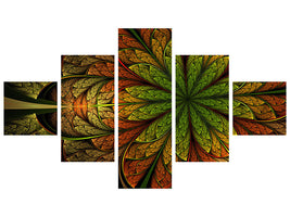 5-piece-canvas-print-abstract-floral-pattern