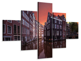 5-piece-canvas-print-amsterdam-dawn
