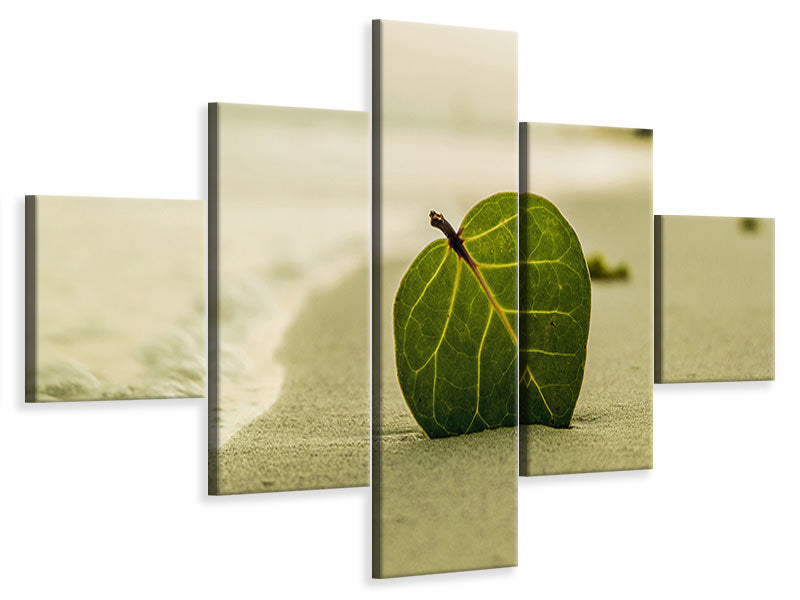 5-piece-canvas-print-beach-leaf