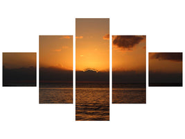 5-piece-canvas-print-beautiful-sunrise-on-the-beach