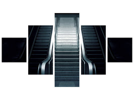 5-piece-canvas-print-escalator-in-the-dark