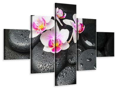 5-piece-canvas-print-feng-shui-orchid-zen