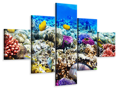 5-piece-canvas-print-fish-aquarium
