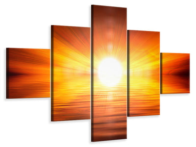 5-piece-canvas-print-glowing-sunset