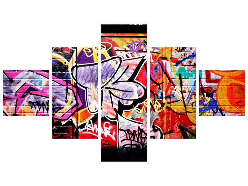 5-piece-canvas-print-graffiti-wall-art