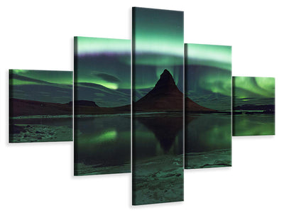 5-piece-canvas-print-kirkjufell-aurora