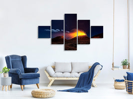 5-piece-canvas-print-lava-flow-with-the-moon