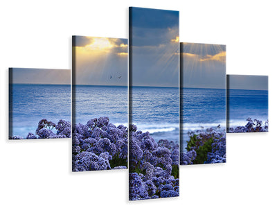 5-piece-canvas-print-lavender-and-sea