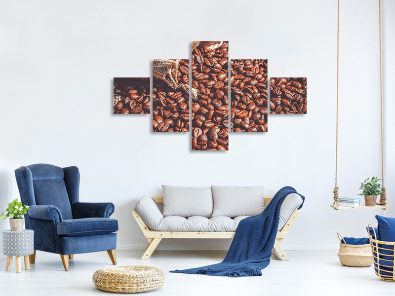 5-piece-canvas-print-many-coffee-beans