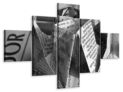 5-piece-canvas-print-origami-newspaper