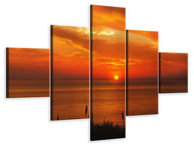 5-piece-canvas-print-peaceful-evening-mood-by-the-sea