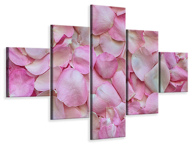 5-piece-canvas-print-rose-petals-in-pink-ii