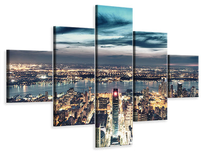 5-piece-canvas-print-skyline-manhattan-city-lights