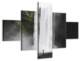5-piece-canvas-print-spectacular-waterfall