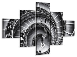 5-piece-canvas-print-stairs-in-the-vatican