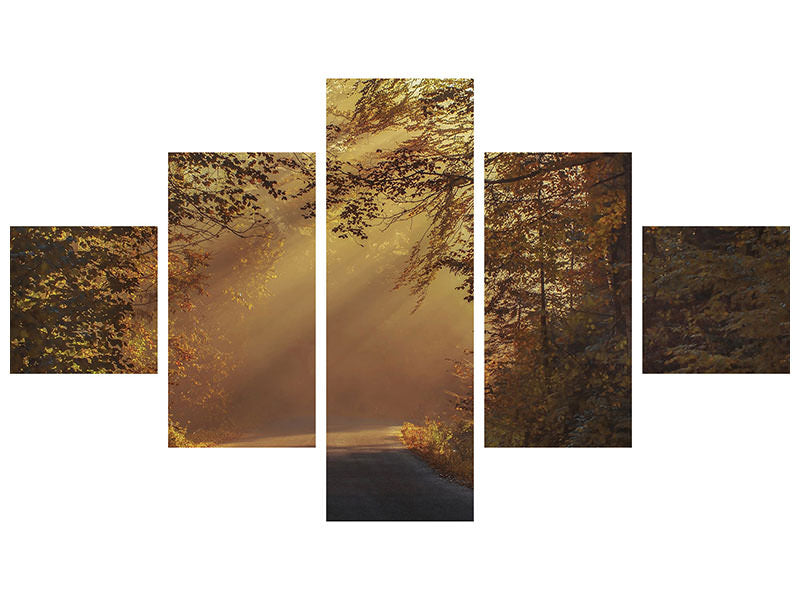 5-piece-canvas-print-sunbeams-in-the-forest