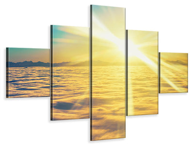 5-piece-canvas-print-sunset-above-the-clouds