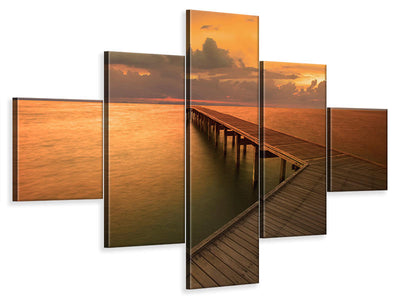 5-piece-canvas-print-the-footbridge-by-the-sea